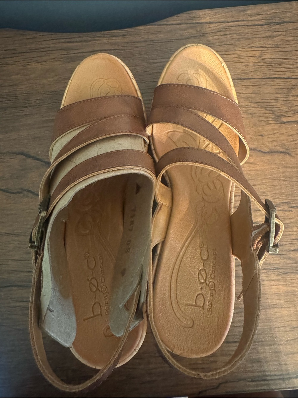 boc Women's Brown Cork Wedge Sandals - Picture 4 of 5